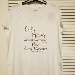 White T-Shirt Lamentations 3:23 includes Weight wa